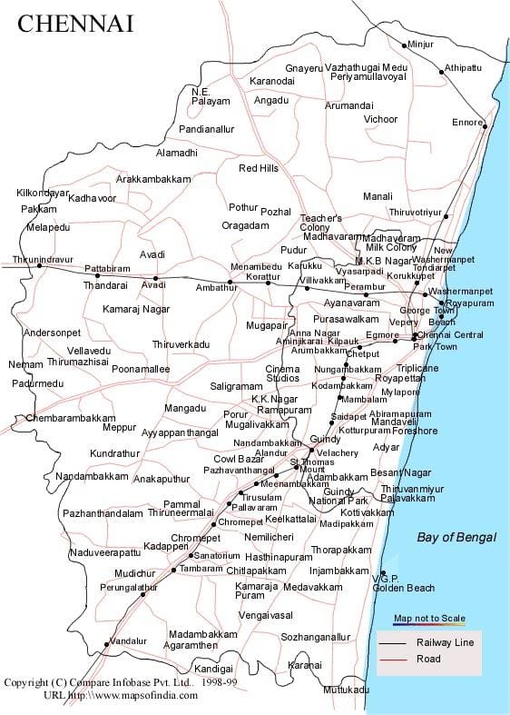 Chennai mapa sa uputama