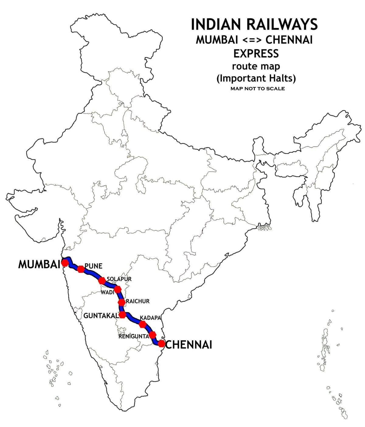 Mumbai da Chennai mapu