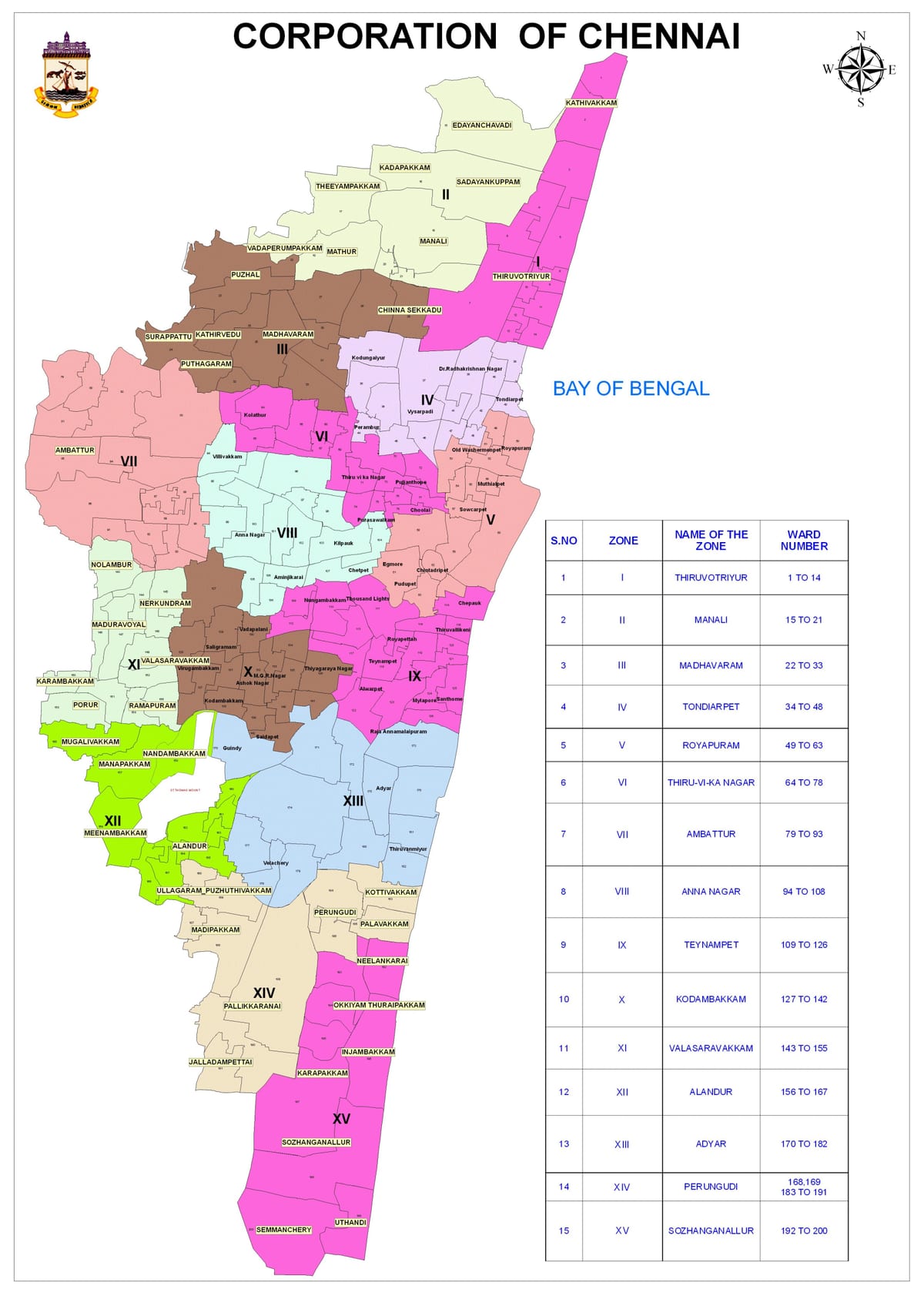 Chennai korporacije ward mapu