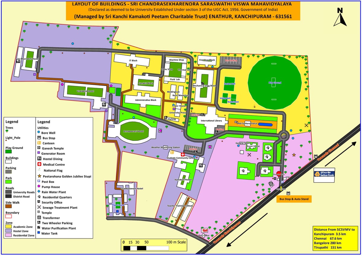 mapa VIT Chennai Kampusu